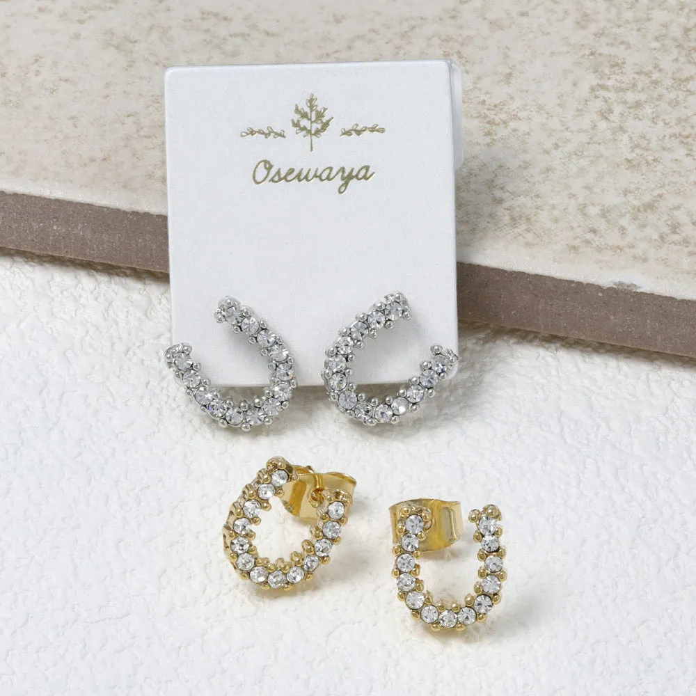 Pave Horseshoe Earrings