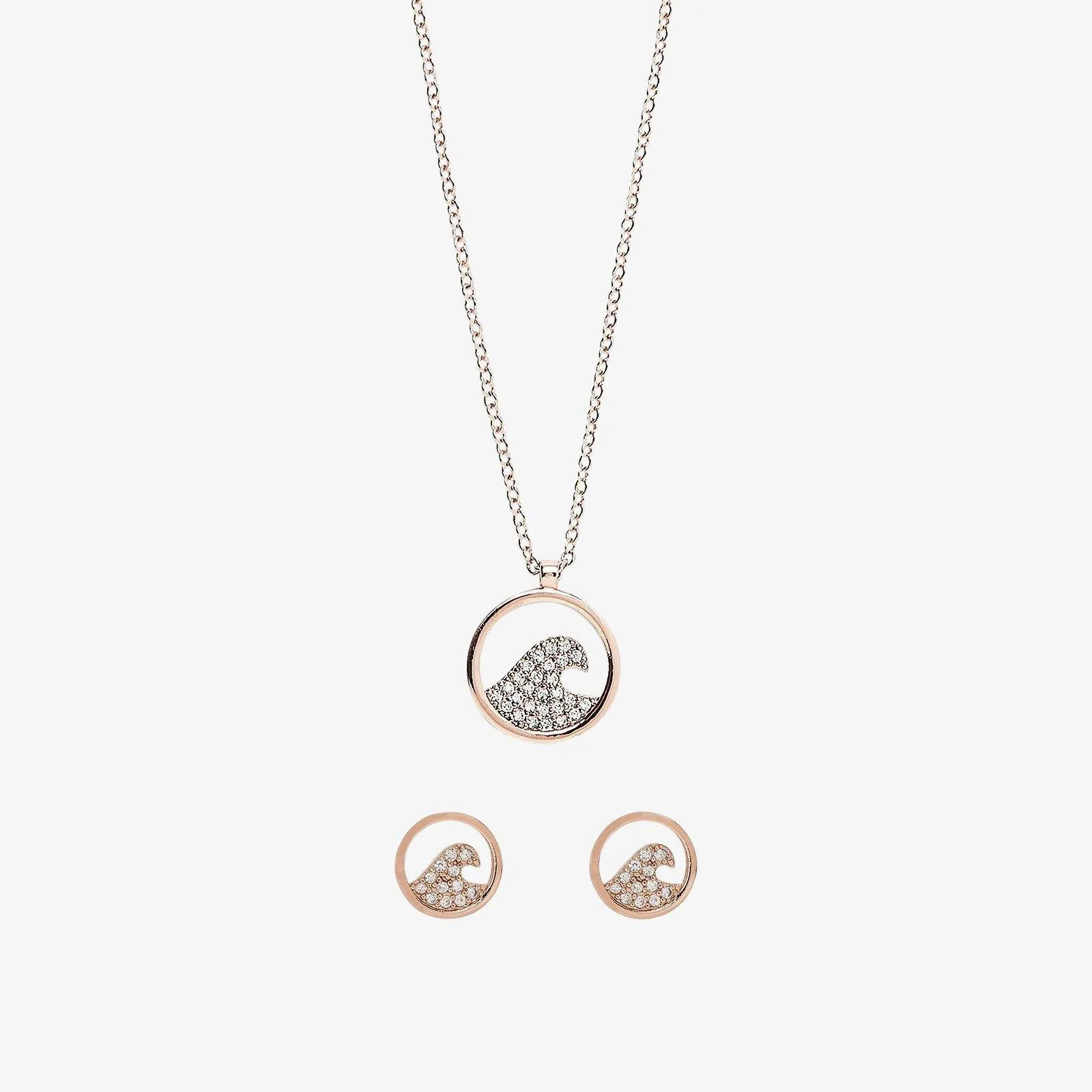 Pave Wave Necklace & Earring Set