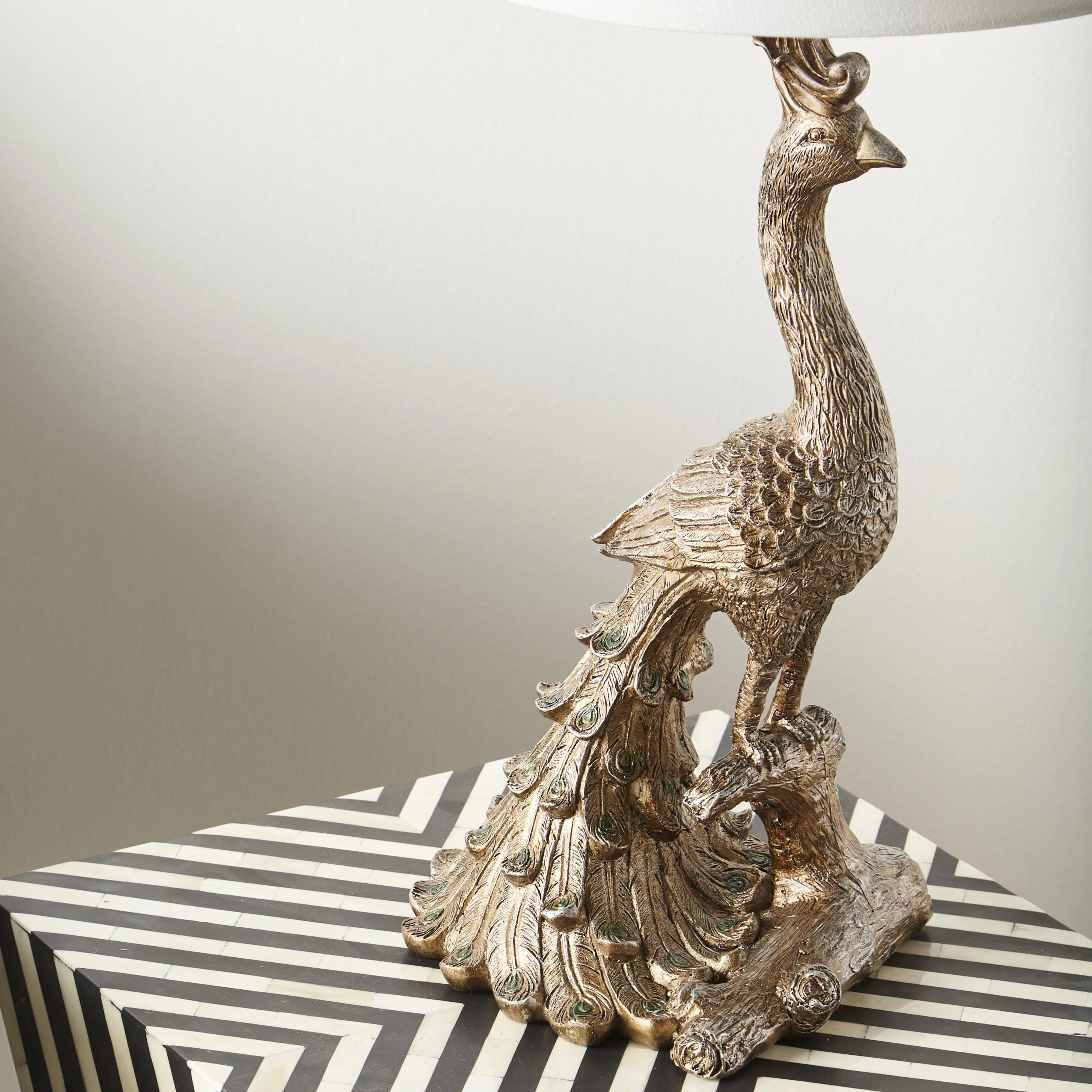 Peacock Table Lamp Gold 69cm