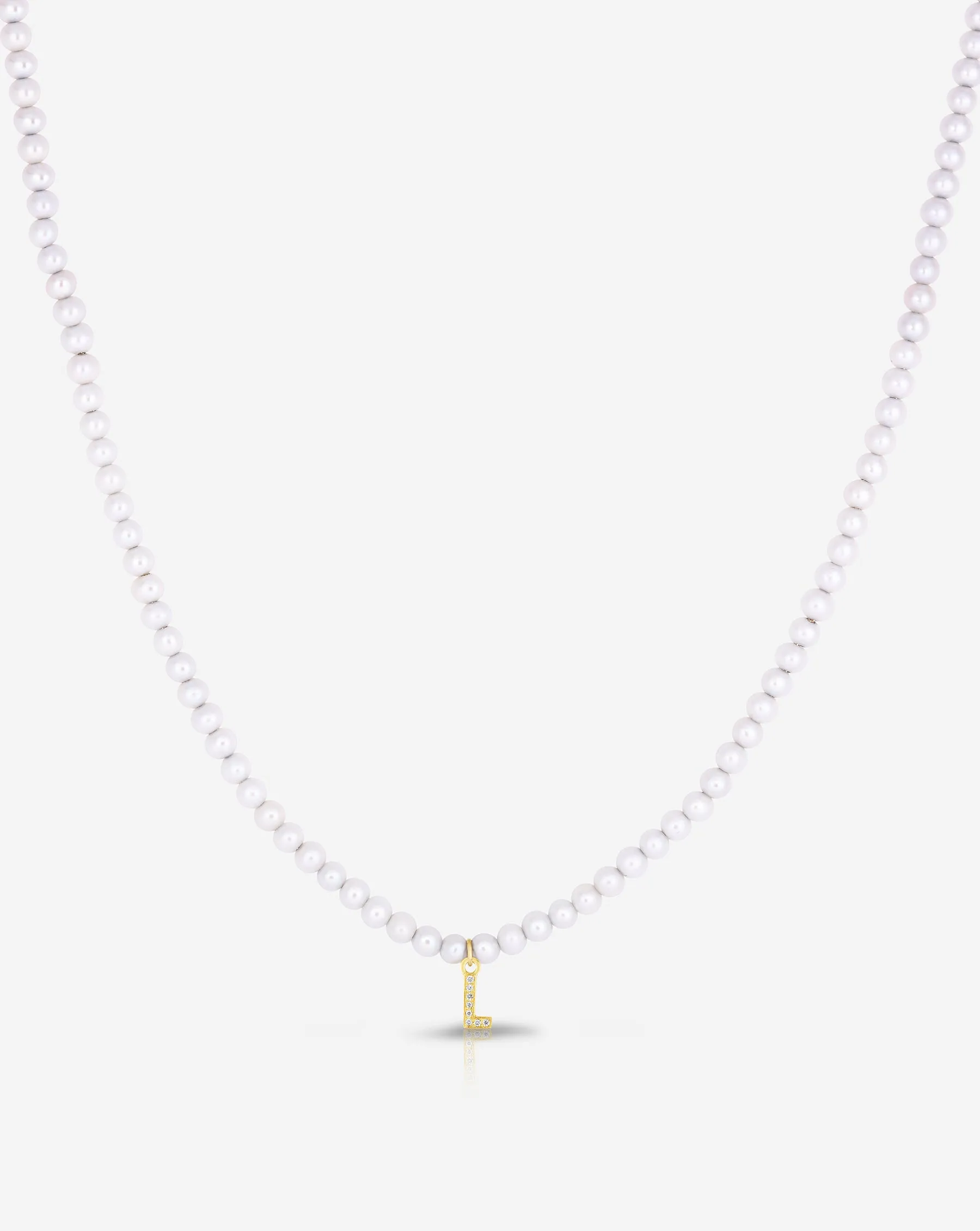 Pearl   Pavé Initial Choker