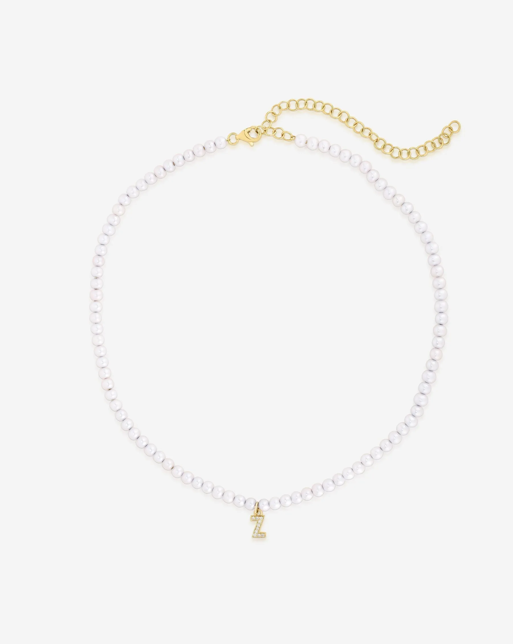 Pearl   Pavé Initial Choker