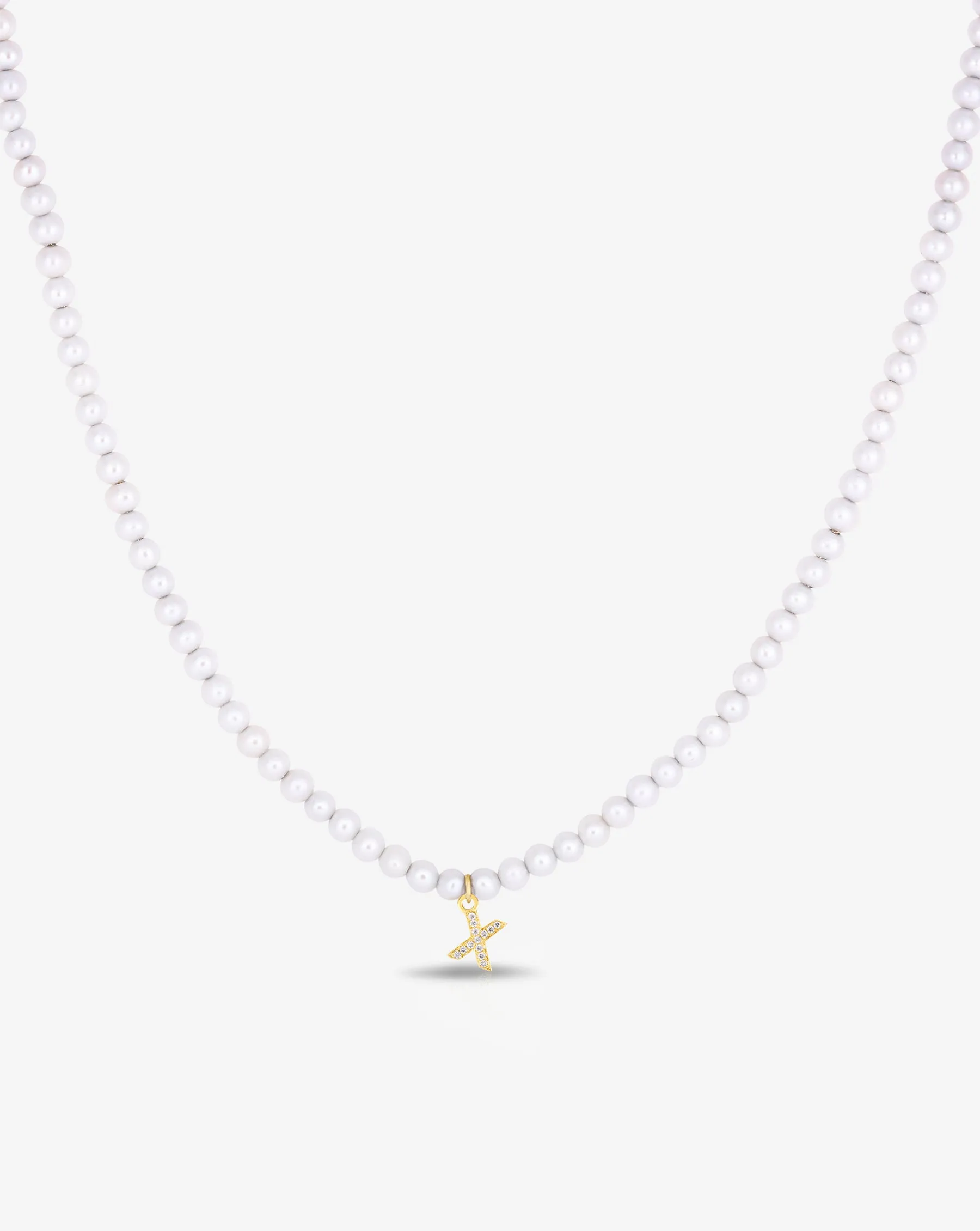 Pearl   Pavé Initial Choker