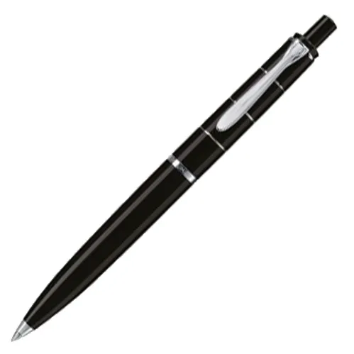 Pelikan Classic K215 Ballpoint Pen - Black Rings Chrome Trim