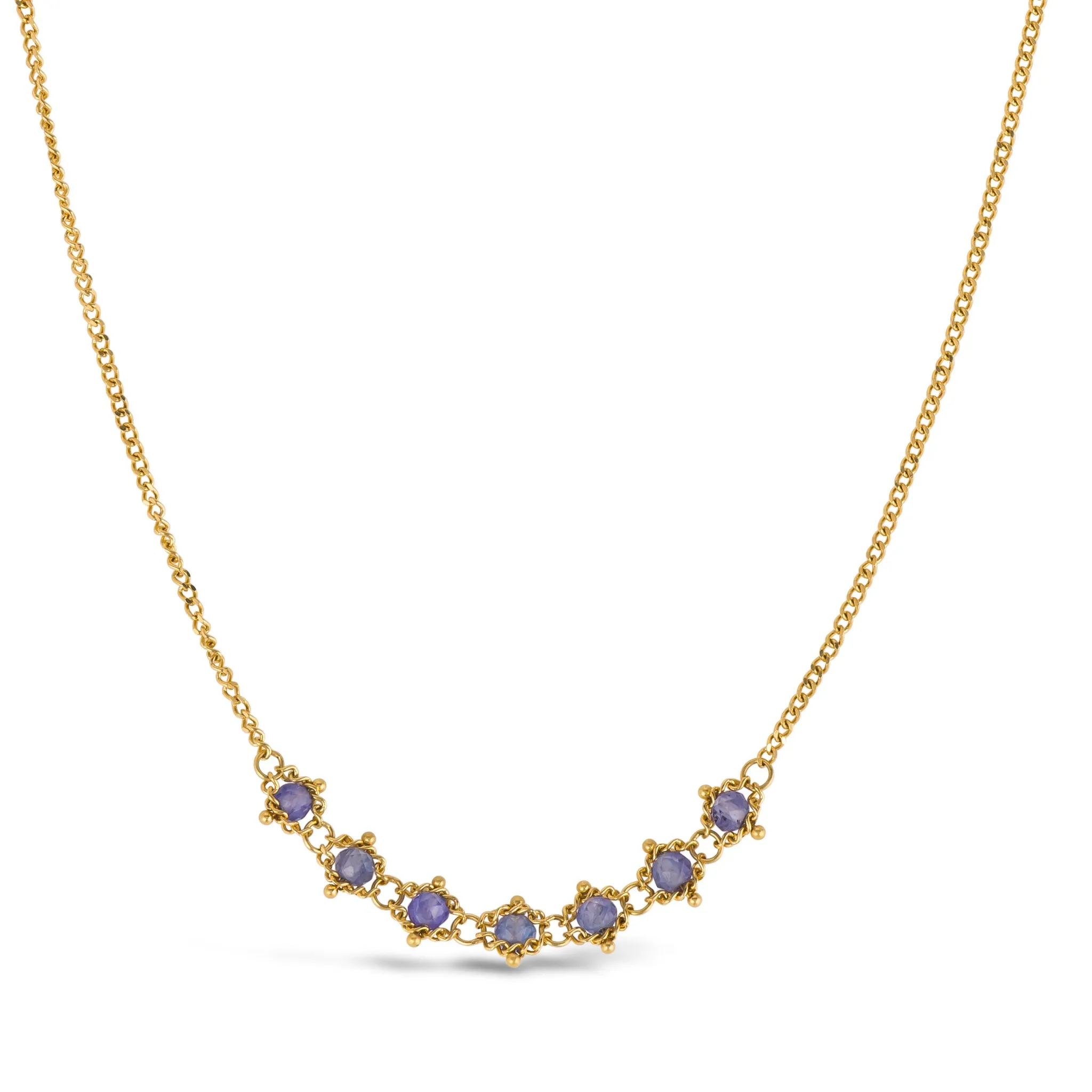 Petite Textile Row Necklace in Tanzanite