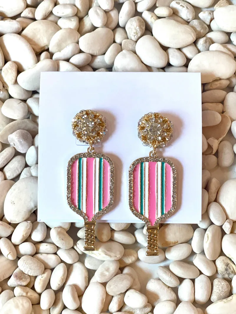 Pickleball Earrings - Pink