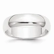 Platinum 6mm Half-Round Wedding Band Ring