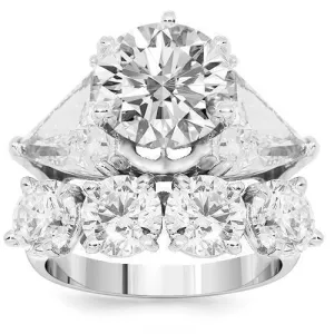 Platinum 950 Custom Diamond Bridal Set 13.05 Ctw