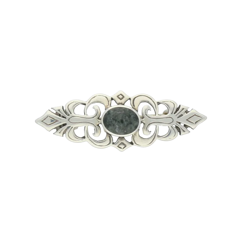 Preseli Bluestone Brooch Pierced Design Sterling Silver