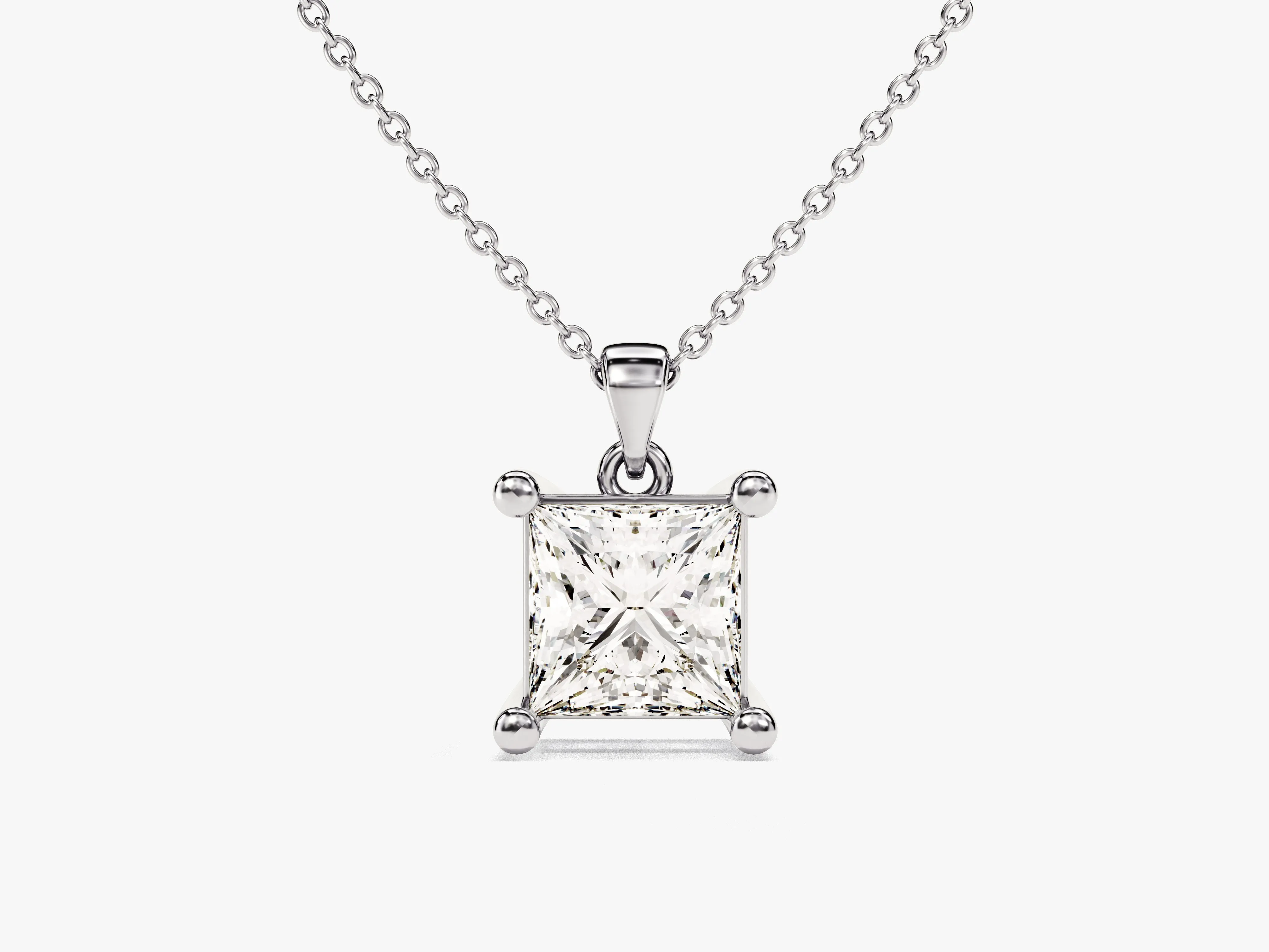 Princess Cut Moissanite Solitaire Pendant (1.00 CT)