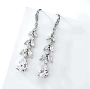 "Marilee" - Cubic Zirconia Bridal Drop Earrings - Available in Rose Gold and Silver