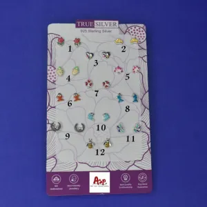 "Shine Bright: Adorable 92.5 Sterling Silver Earrings for Kids"