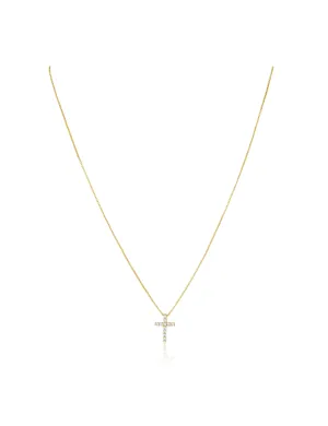 Raya CZ Cross Necklace, Gold