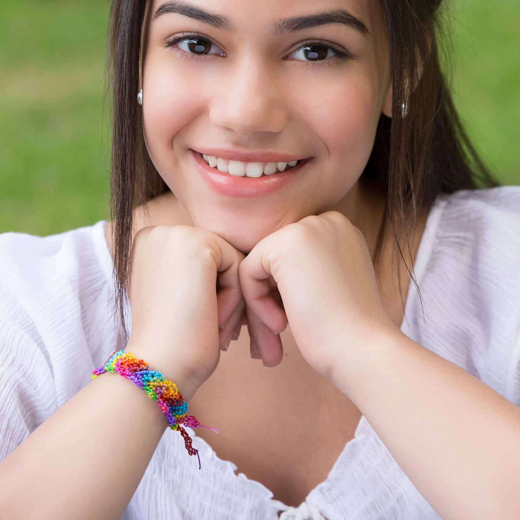 Red Heart Trio Of Crochet Friendship Bracelets