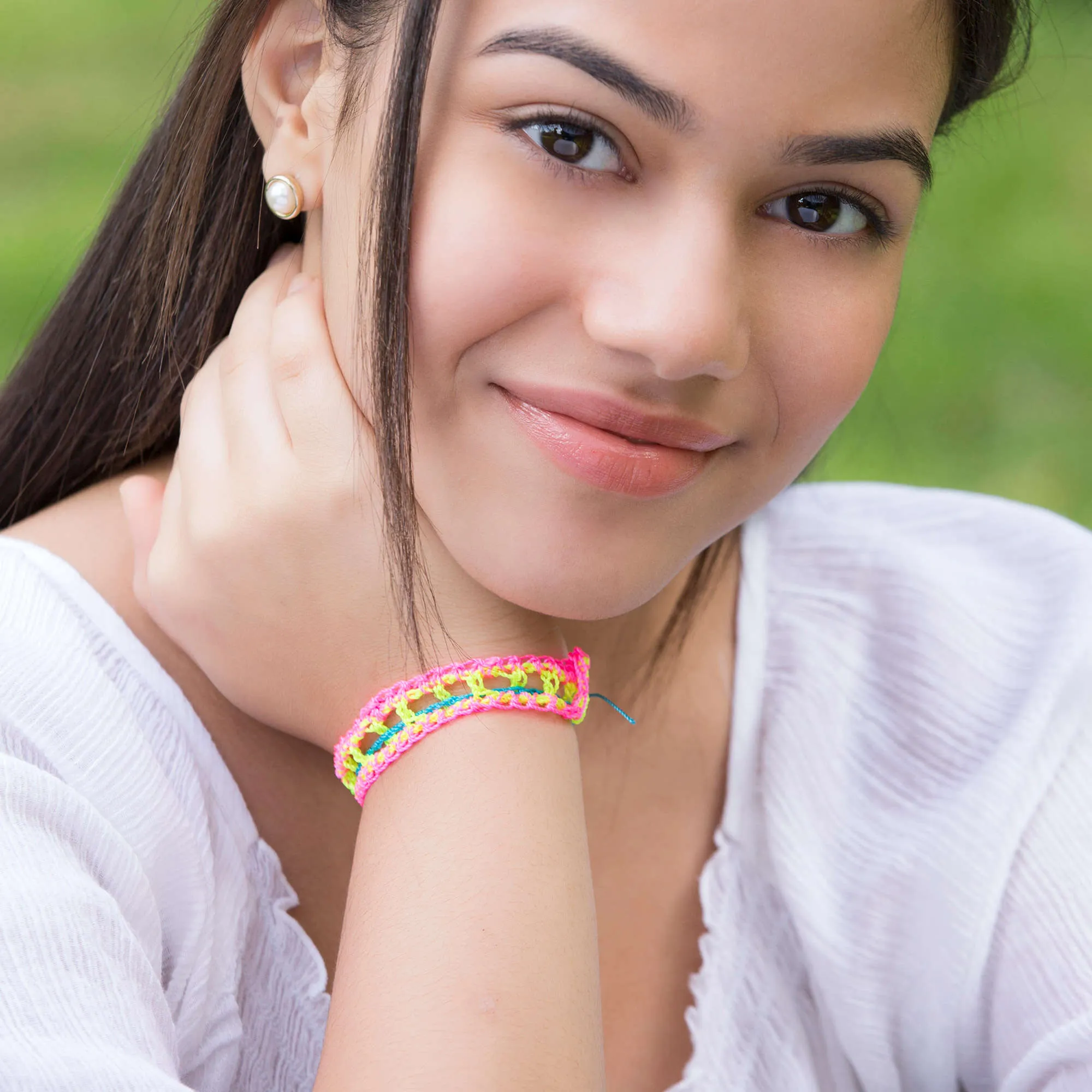 Red Heart Trio Of Crochet Friendship Bracelets