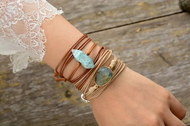 Rope Wrap Labradorite Bracelet