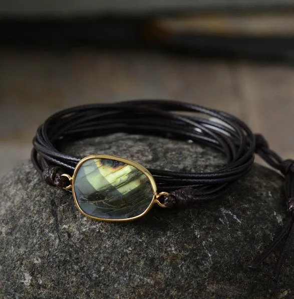 Rope Wrap Labradorite Bracelet