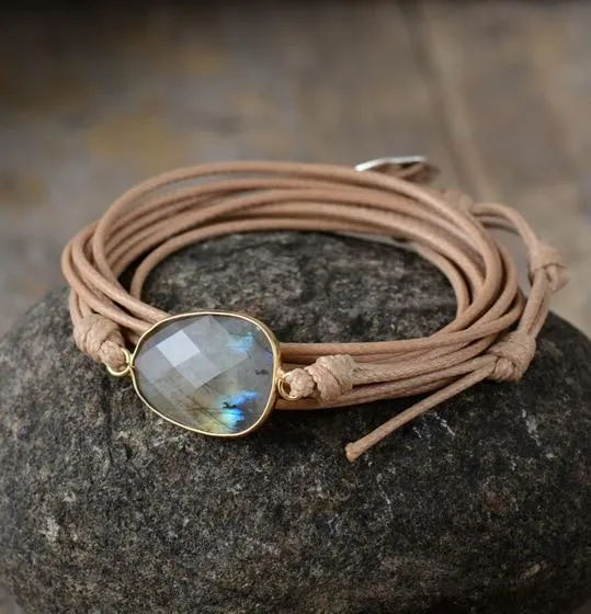 Rope Wrap Labradorite Bracelet