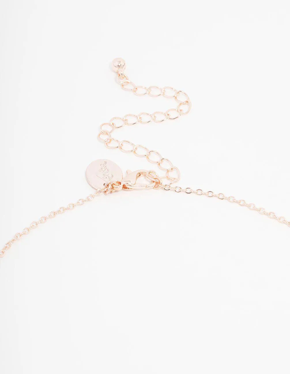 Rose Gold Iridescent Flower Y-Shaped Necklace