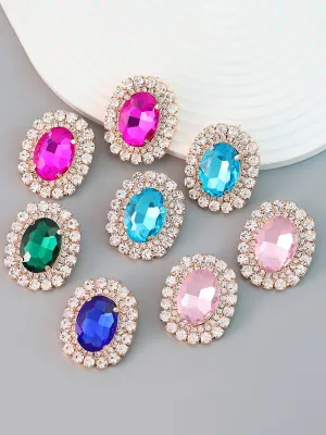 Round Rhinestone Party Earrings MSE00133