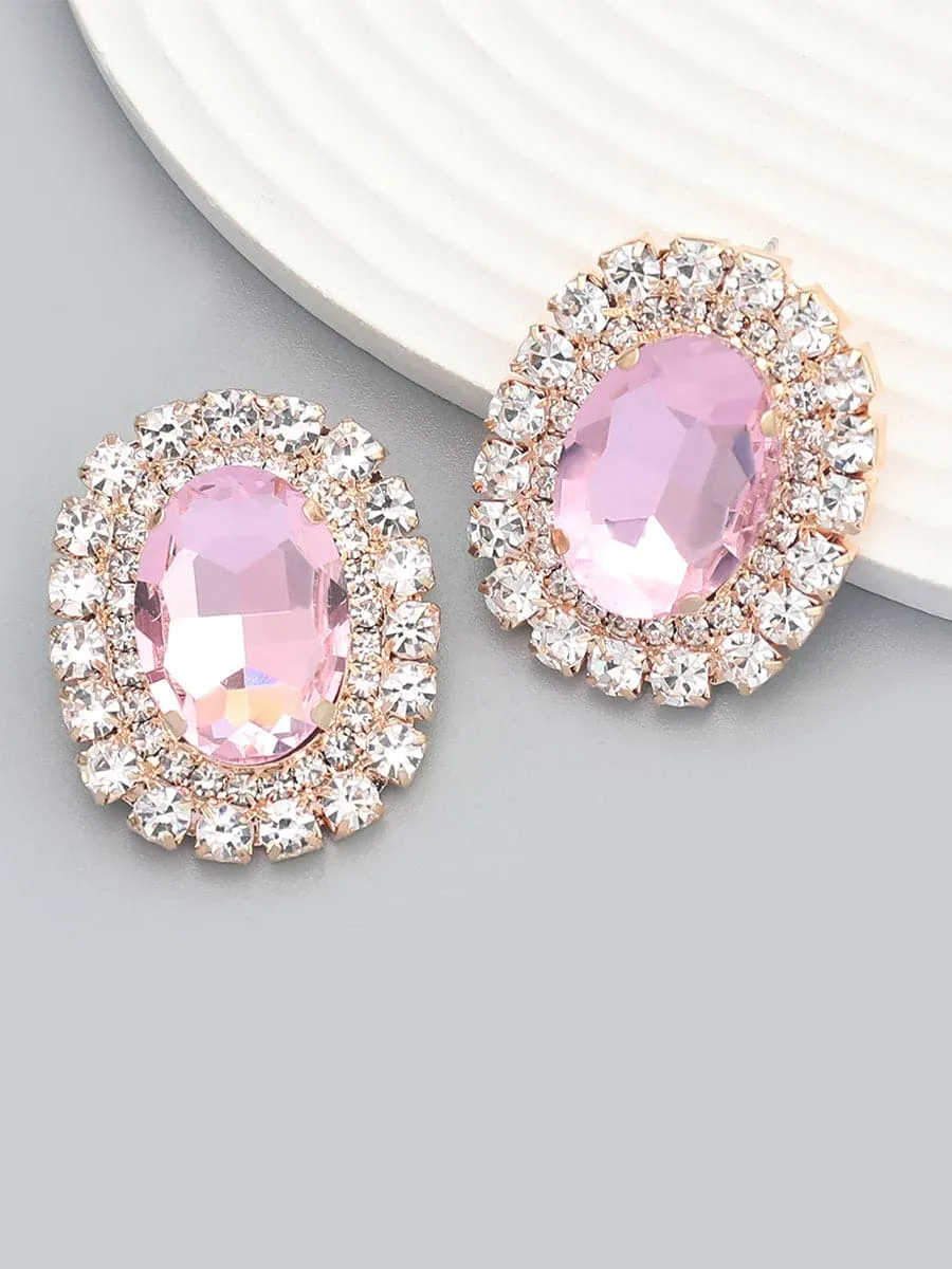 Round Rhinestone Party Earrings MSE00133