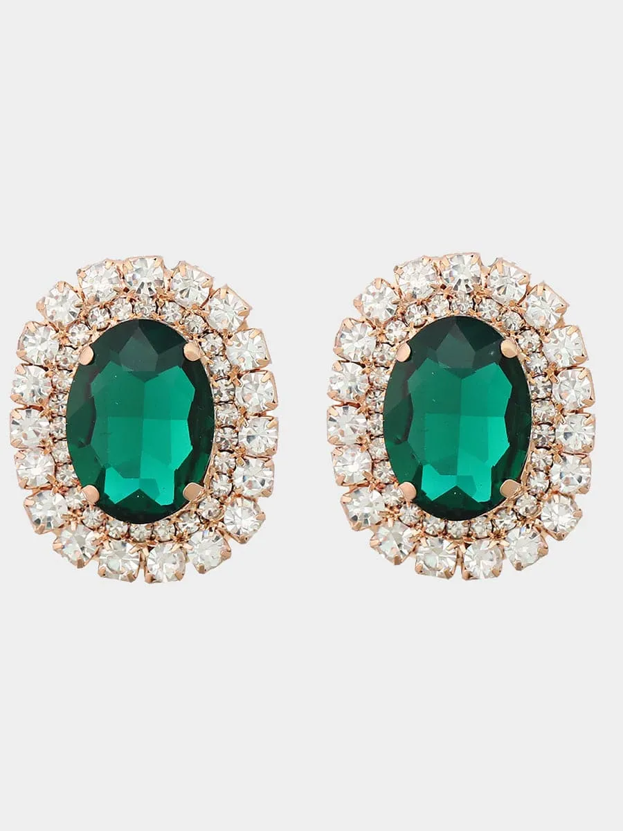 Round Rhinestone Party Earrings MSE00133