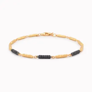 Sapphire & Gold Beaded Bracelet