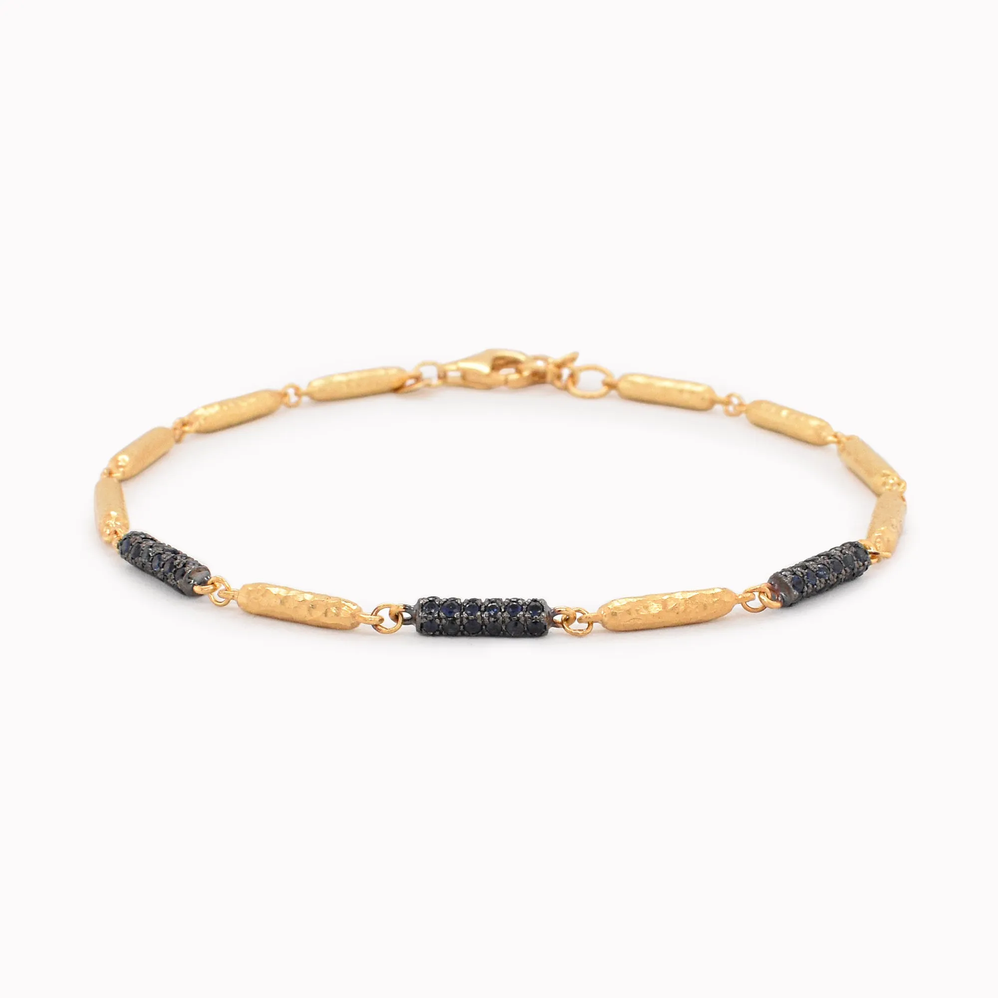 Sapphire & Gold Beaded Bracelet