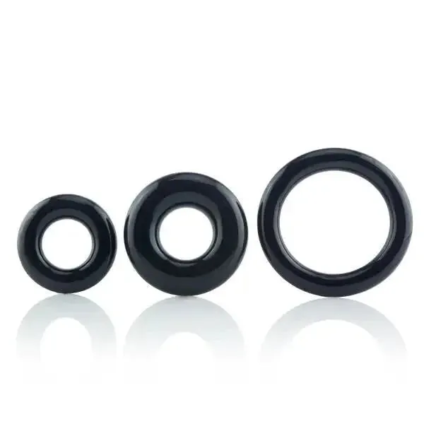 Screaming o Silicone Black Set of 3 Classic Cock Ring