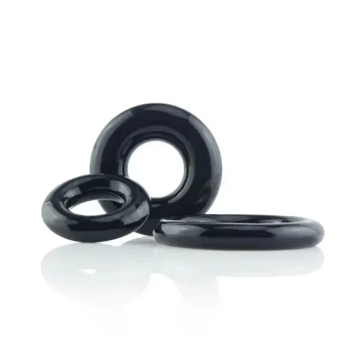 Screaming o Silicone Black Set of 3 Classic Cock Ring