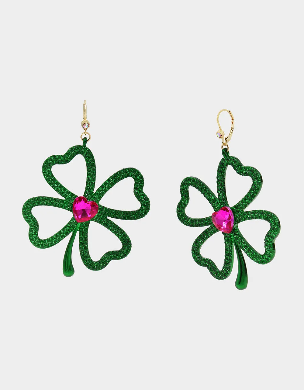 SHAMROCK N ROLL SHAMROCK DROP EARRINGS GREEN