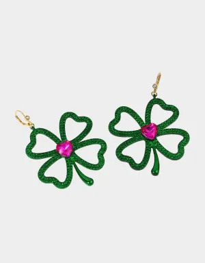 SHAMROCK N ROLL SHAMROCK DROP EARRINGS GREEN