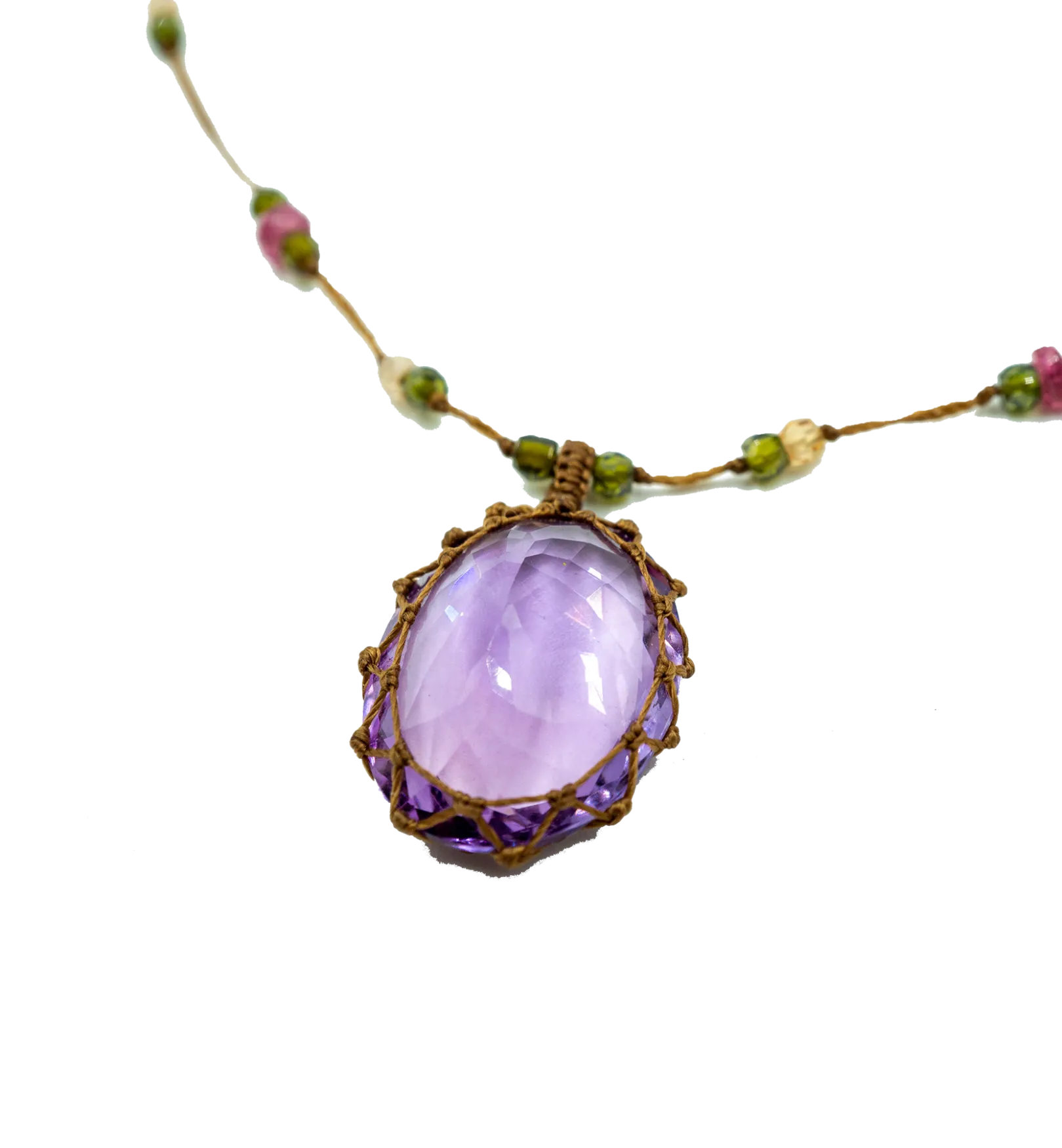 Sharing Amethyst Short Tibetan Necklace