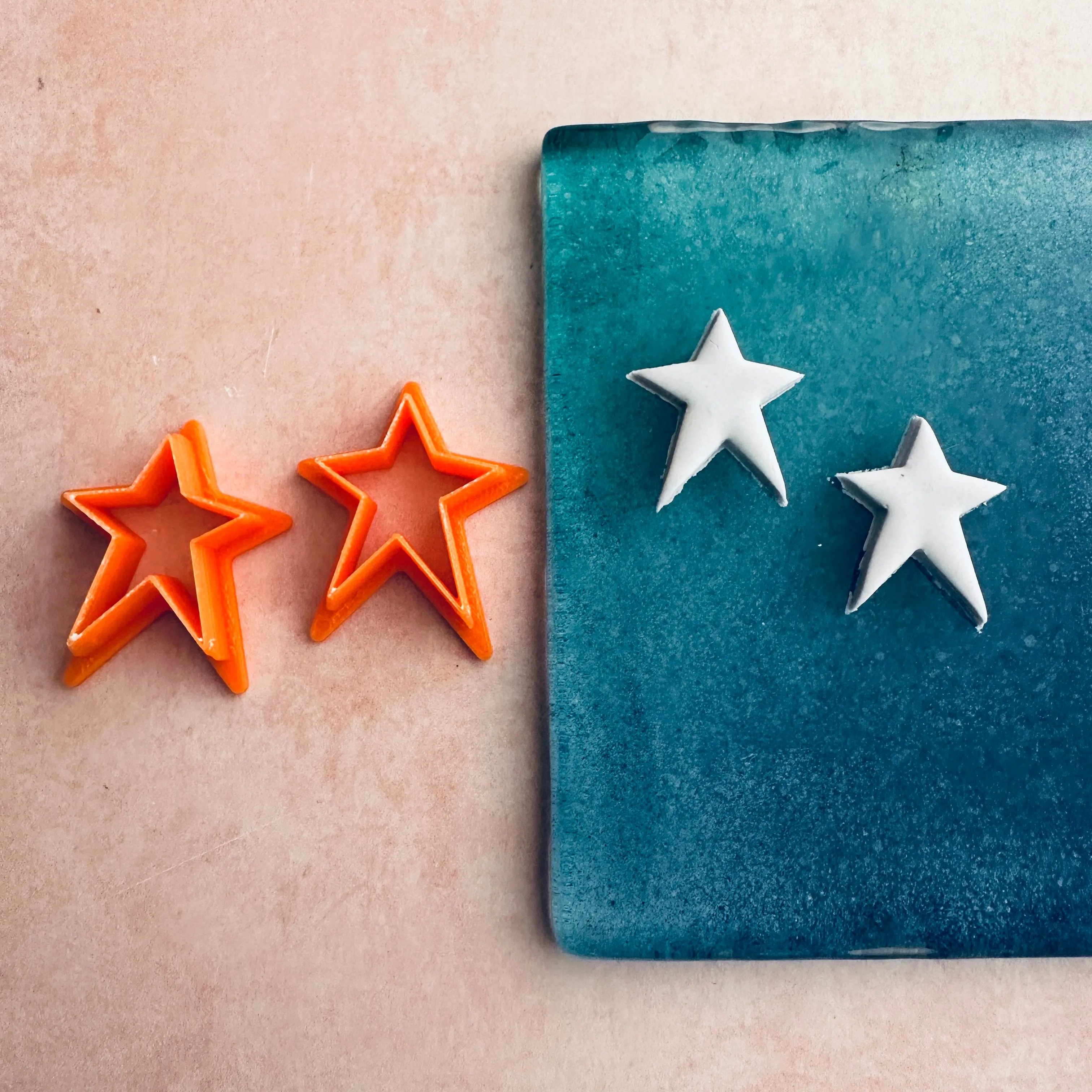 Shining Star clay stud earrings cutter set | polymer clay star stud cutter