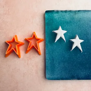 Shining Star clay stud earrings cutter set | polymer clay star stud cutter