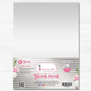 Shrink Prink - Silver Frosted Glass Sheet - Pack of 50 Sheets