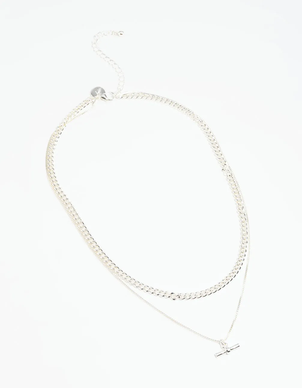 Silver Toggle Layered Necklace