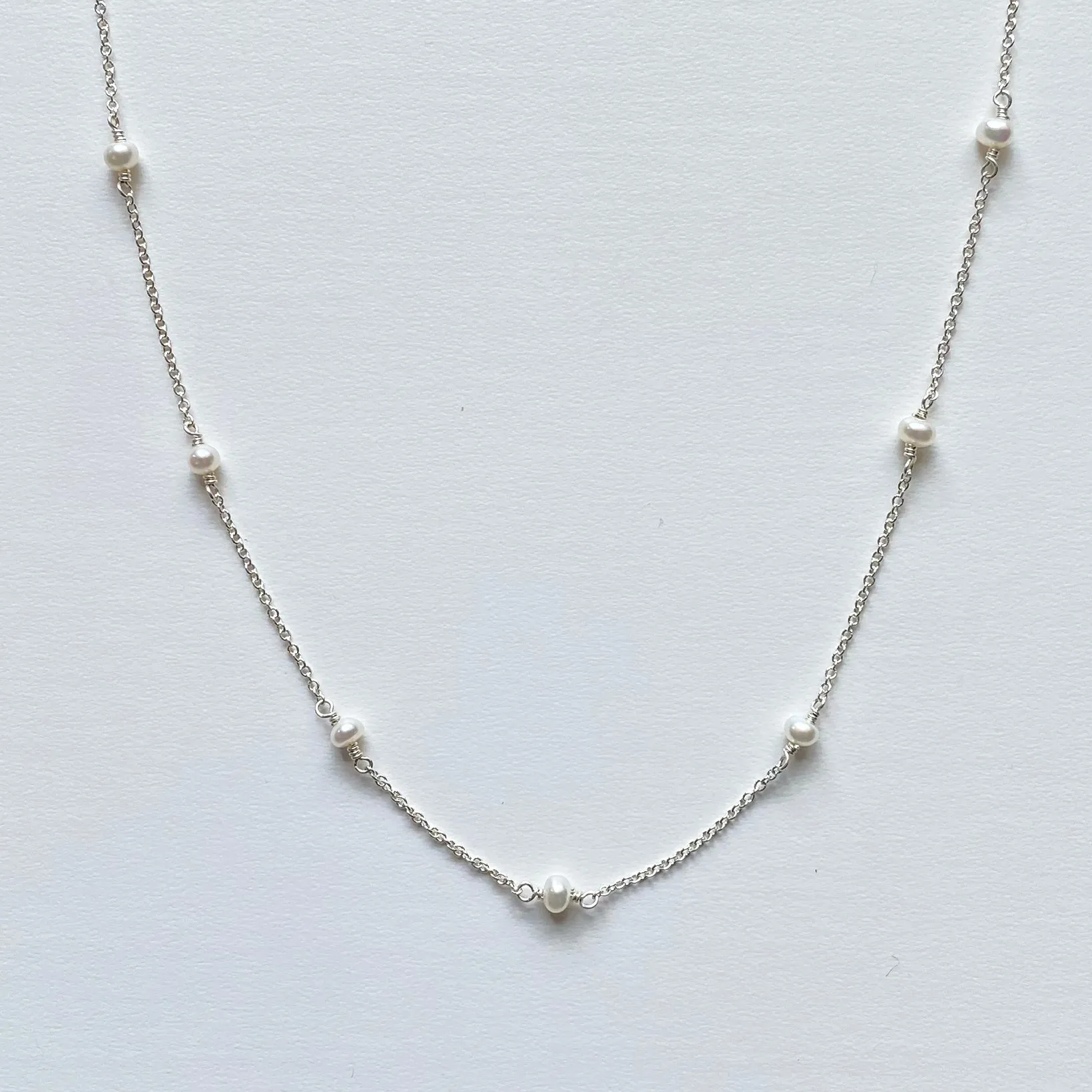 Small Pearl Station Necklace