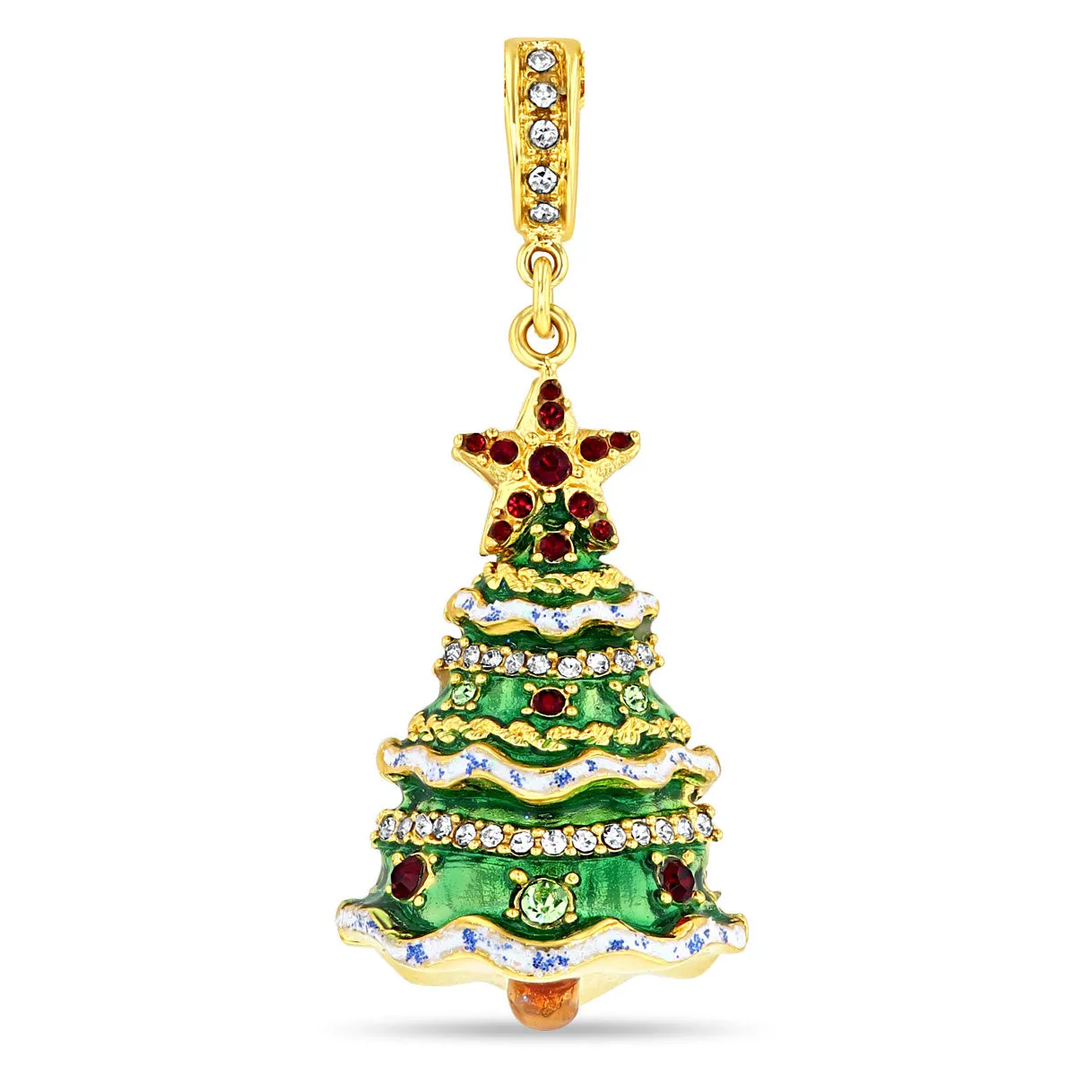 Sparkling Christmas Tree Enhancer Charm by Ritzy Couture DeLuxe - 18k Gold Plated Brass