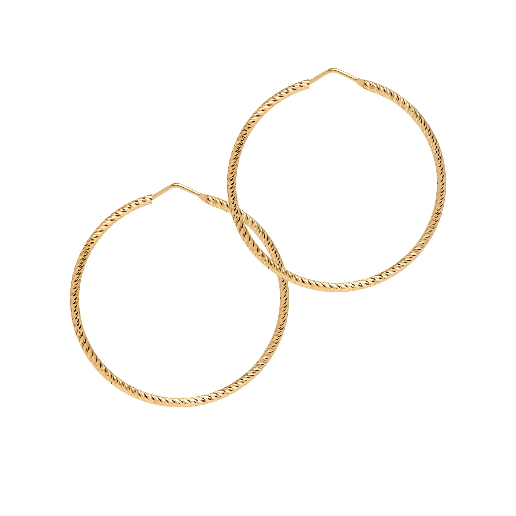 Sparkly Diamond-Cut Roma Hoop Earrings - Medium - Gold