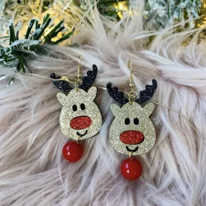 Sparkly Rudolph Earrings