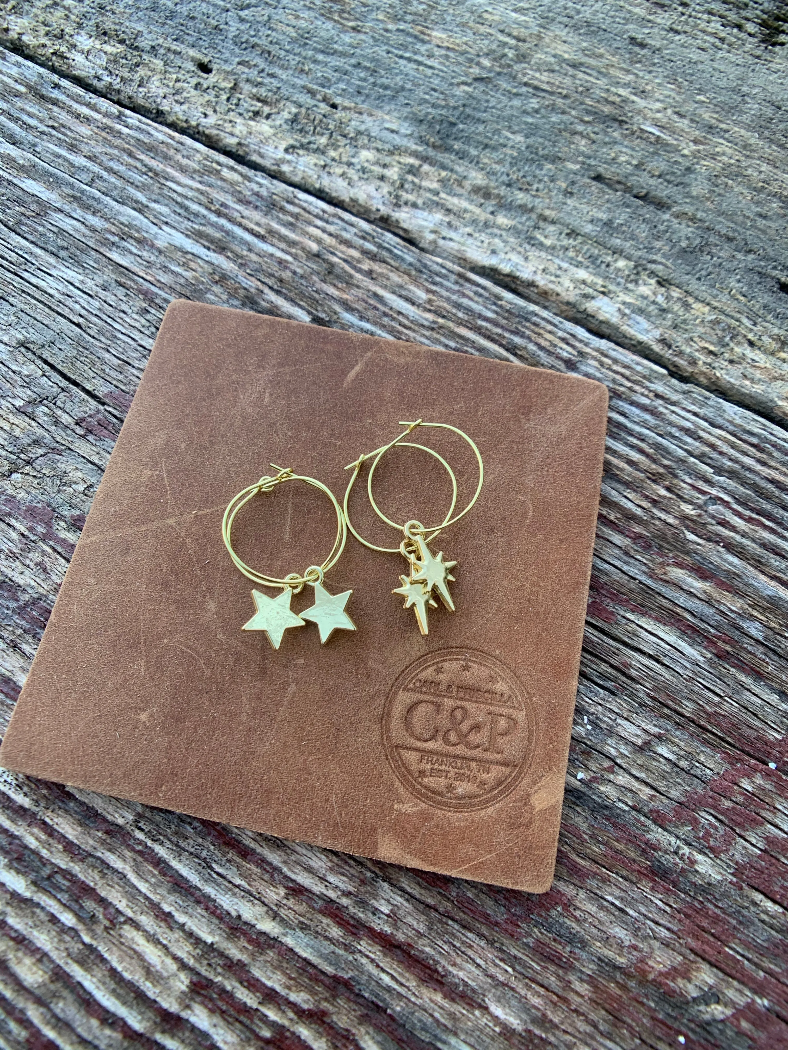 Starlight Gold Hoop Earrings