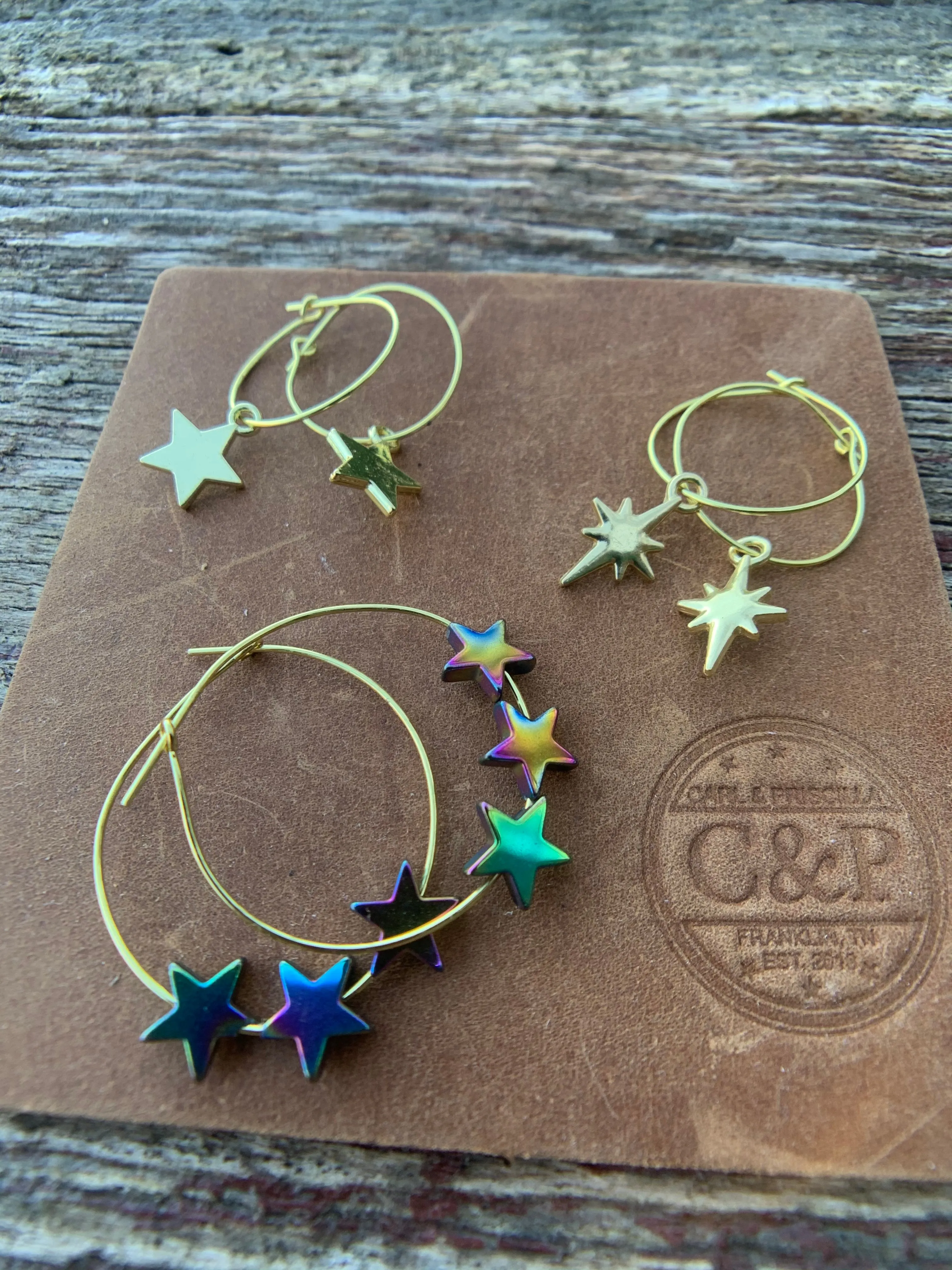 Starlight Gold Hoop Earrings