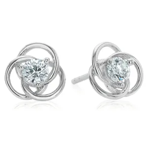 Sterling Silver  Cubic Zirconia Stud Earrings