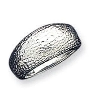 Sterling Silver Hammered Classic Dome Ring