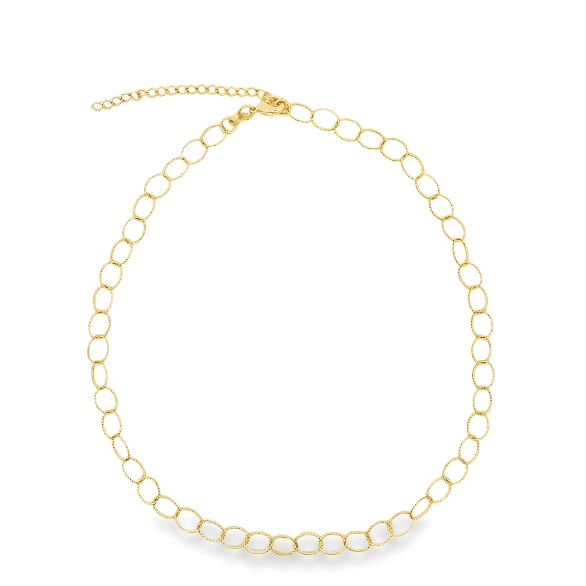 Thin Rope Textured Oval Link Bracelet (H287/I44A)