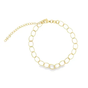 Thin Rope Textured Oval Link Bracelet (H287/I44A)