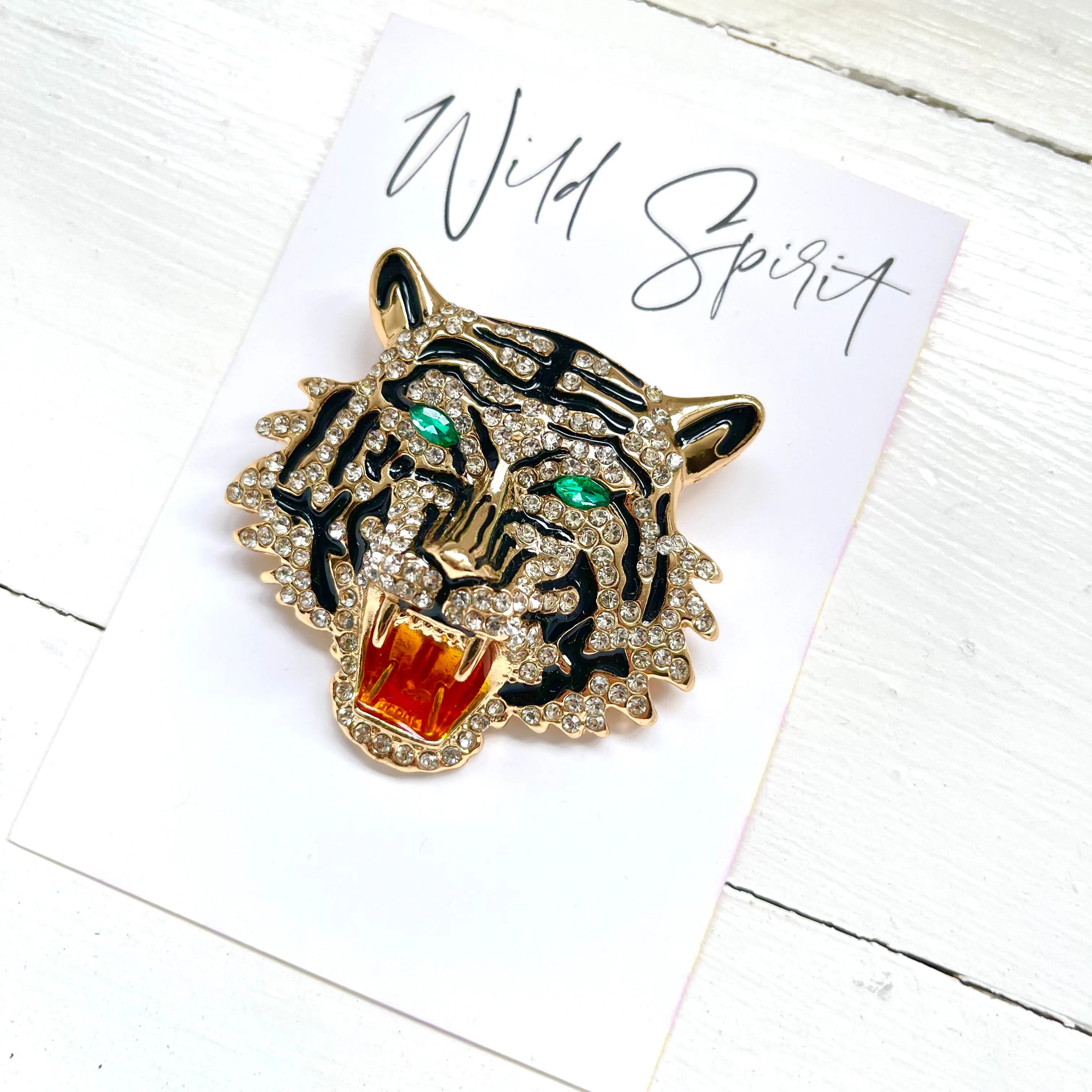 Tiger Head Brooch