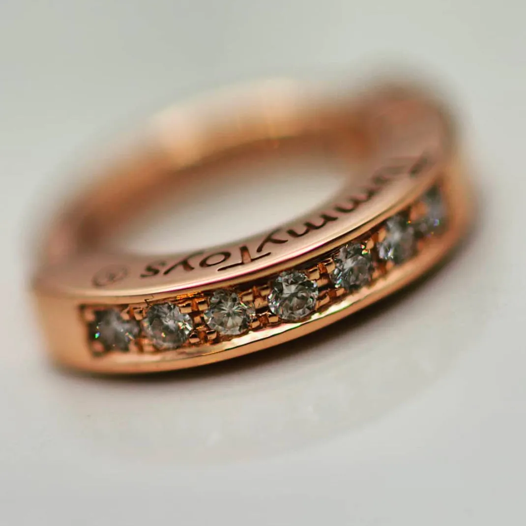 TummyToys® Classic Rose Gold Diamond Pave Sleeper