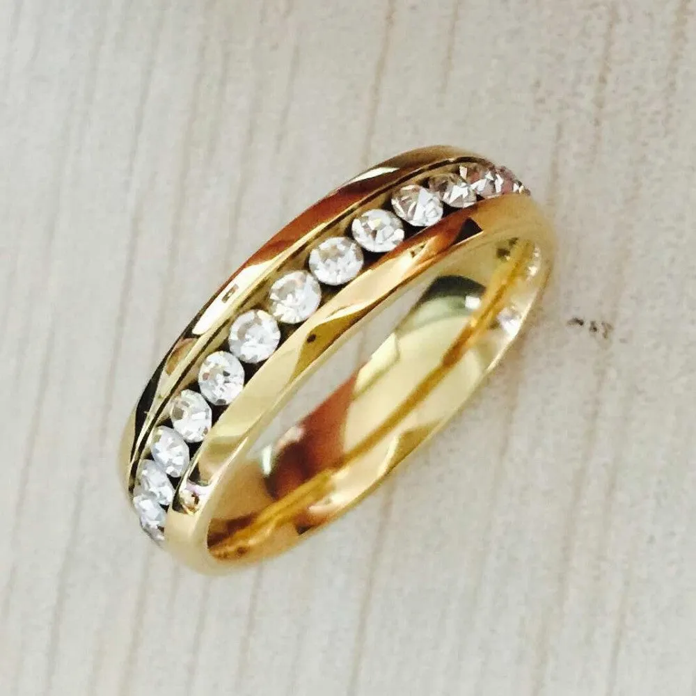 Tungsten 18k Gold Plated Diamond Ring