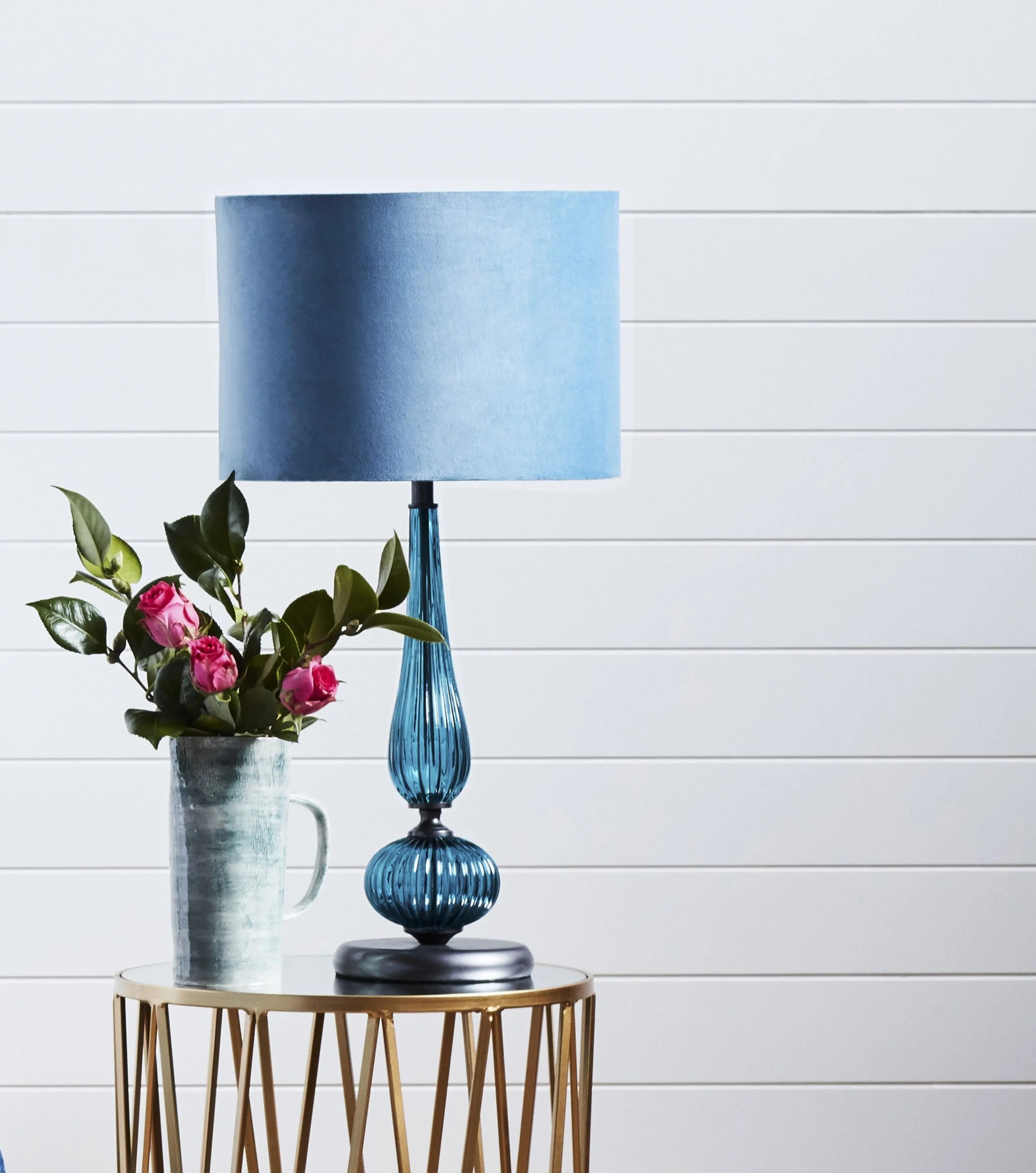 Velvet Table Lamp Turquoise 70cm